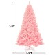 Pink 7.5-foot hinged artificial Christmas tree with full-bodied design, perfect for festive home or commercial.