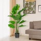 5 feet artificial monstera tree set with 15 large leaves in a solid pot, perfect for indoor or outdoor decoration.