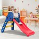 Children's folding plastic slide in red and blue, featuring easy steps and safety handrails, perfect for ages 3-6.