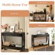 Black console table with 2 drawers and open shelf, ideal for entryway, living room, or bedroom organization.