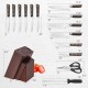 15-piece stainless steel knife block set with ergonomic hardwood handles, including chef knife, sharpener, and kitchen.
