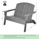 Gray HDPE patio Adirondack chair with ergonomic design, sturdy triangular structure, and ample seating for outdoor use.