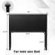 Solid wood flat panel headboard for twin-size bed in black, featuring a smooth surface and adjustable height for modern.