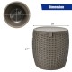 Rattan-style 9.5-gallon patio cool bar with lid, ideal as an ice bucket, side table, or storage box for outdoor.