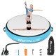 Inflatable 40-inch gymnastic mat in blue with anti-slip surface, perfect for safe indoor and outdoor exercise.