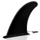 Detachable 9-inch black center fin made of fiberglass-reinforced nylon, designed for longboards and SUPs.