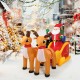 Outdoor inflatable Santa with double deer and sled, 7.5 feet tall, waterproof fabric, perfect for Christmas decoration.