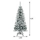 Pre-lit 4.5ft snow flocked pencil Christmas tree with 150 LED lights, ideal for small spaces and festive decor.