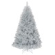 6 feet silver tinsel Christmas tree with 1036 branch tips and sturdy metal stand, perfect for indoor and outdoor.