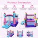 3-in-1 Princess Theme Inflatable Castle with slide and basketball rim, suitable for 3 kids aged 3-10, for backyard fun.