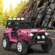 Pink 12V kids electric ride-on truck with remote control, featuring thick wheels, spring suspension, and realistic.