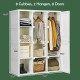 Foldable closet organizer with 8 cubbies, 2 hangers, and 8 doors, ideal for compact storage in any room.