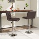 Brown PU leather bar stools set of 2 with backrest, adjustable height, and chrome base for stylish counter seating.