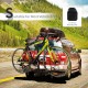 2-bike hitch mount bike rack in black, suitable for 1-1/4" and 2" receivers, designed for cars and SUVs.