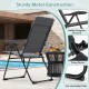Gray outdoor folding patio chair with adjustable backrest, made of steel and oxford fabric, perfect for bistro and.