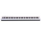 Full-size 88-key portable digital piano in white with touch-sensitive keys and sustain pedal for versatile practice.