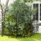 Metal garden trellis with elegant arch top, ideal for climbing plants and vines, providing sturdy support and style.