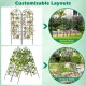 Metal garden trellis set of 2, 71 x 20 inches, featuring a stylish arch top for climbing plants and customizable.
