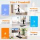 3-in-1 treadmill for home office use, featuring a remote control and speeds for working, walking, and jogging.