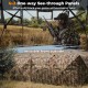 Side view of the 2-6 Person Hunting Blinds with camouflage pattern and one-way see-through panels for stealthy tracking.