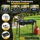 2 Burner propane stove with adjustable regulator and hose, designed for versatile outdoor cooking and high heat output.