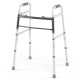 Lightweight 2-button folding walker with adjustable height, non-slip foot pads, and sturdy aluminum frame for safe.