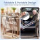 Lightweight 2-button folding walker with adjustable height, featuring a compact design for easy storage and transport.