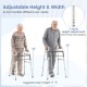 Lightweight 2-button folding walker with 7-level adjustable height, featuring a sturdy aluminum frame for safe mobility.