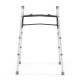 Folding walker showcasing its adjustable height mechanism and sturdy aluminum frame for enhanced user safety and.