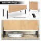 2-door buffet cabinet sideboard with white and natural wood finish, featuring robust metal legs and anti-slip foot pads.