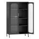 Black 2-door metal storage cabinet featuring a reinforced steel frame and anti-tipping kits for enhanced safety and.