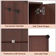 Close-up of the 2-door modern storage cabinet features, showcasing convenient handles and soft close hinges for easy.
