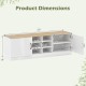 2-door shoe bench storage cabinet with adjustable shelves, featuring a natural wood top and dimensions for easy.