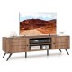 2-door TV stand in oak with stylish raised legs, offering ample storage and clean lines for modern entertainment setups.