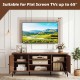 Mid-century modern 2-door TV stand in brown, suitable for TVs up to 65 inches, featuring adjustable shelves and cable.