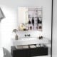 Double-sided HD mirror cabinet with lights, adjustable shelves, and anti-fog function for stylish bathroom storage.