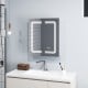 Double-sided HD bathroom mirror cabinet with lights, adjustable shelves, and anti-fog function for daily routines.