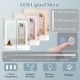 Double-sided HD mirror cabinet with adjustable lighting, anti-fog function, and soft-closing hinges for bathroom use.