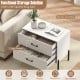 White 2-drawer dresser with spacious countertop and metal handles, ideal for bedroom or office organization.