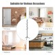 Gray wooden coat rack with 8 hooks, adjustable height, and sturdy base, ideal for entryway or living room use.