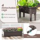 Raised garden bed with detachable legs, made of coffee-colored PP material, ideal for versatile outdoor planting.