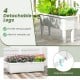 Self-watering planter box with detachable legs, made of weather-proof PP material, ideal for flowers and vegetables.