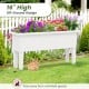 Raised garden bed with detachable legs, 16" high, self-watering design, ideal for flowers and vegetables in outdoor.