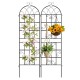 Metal garden trellis set featuring elegant vine design, perfect for supporting climbing plants in outdoor settings.