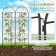 Metal garden trellis with elegant vine design, 71" x 20", ideal for climbing plants, easy installation, rustproof.