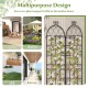 Single 71" x 20" metal garden trellis with deep ends for stability, perfect for decorative use on walls or balconies.