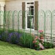 Green metal garden trellis set for climbing plants, 86.5 x 20 inches, ideal for plant support and garden decoration.