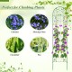 Metal garden trellis for climbing plants, 86.5 x 20 inches, green, sturdy design with floral patterns for outdoor charm.