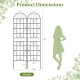 Metal garden trellis set, 86" x 20", designed for climbing plants, featuring a rustproof finish and elegant vine design.