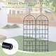 Two 86" x 20" metal garden trellises with a vine design, perfect for supporting climbing plants in outdoor settings.